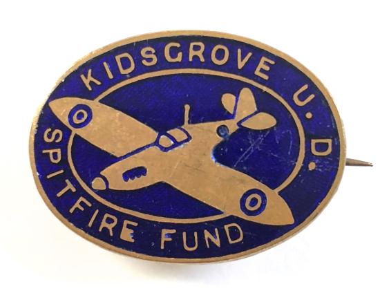 Kidsgrove Spitfire Fund wartime badge Newcastle-under-Lyme Staffordshire