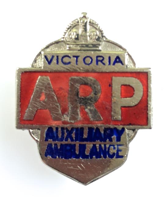 WW2 Australian Victoria ARP Auxiliary Ambulance home front badge