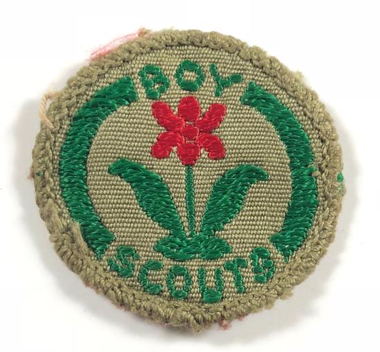 Boy Scouts Gardener proficiency khaki cloth badge brown back