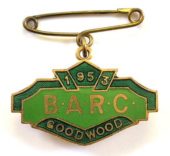 British Automobile Racing Club BARC Goodwood 1953 pin badge