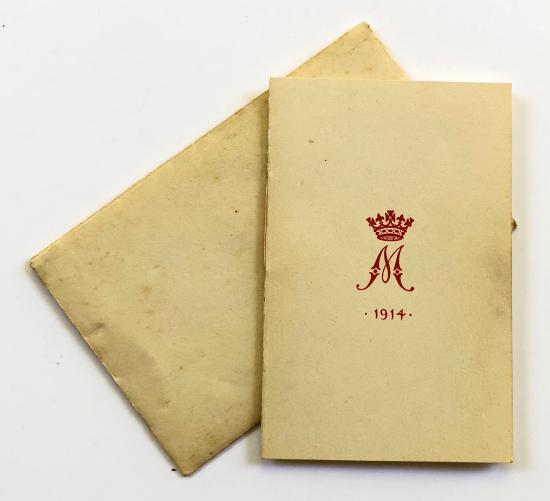 WW1 Princess Mary Christmas 1914 Gift Fund Card and envelope