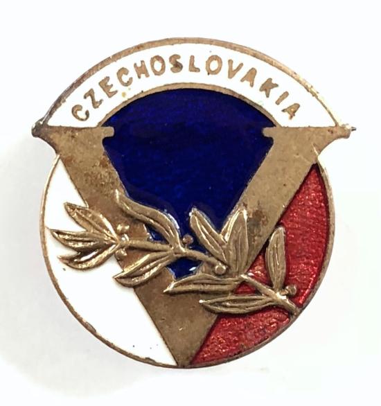 Czechoslovakia V For Victory 1941 patriotic coloured badge