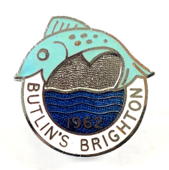 Butlins 1962 Brighton holiday camp leaping fish badge