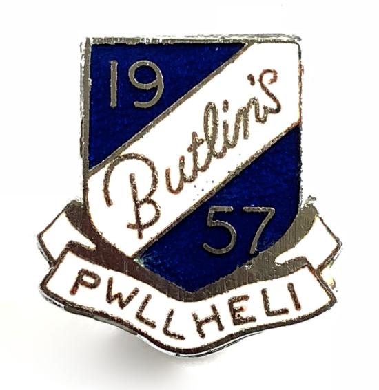Butlins 1957 Pwllheli holiday camp blue shield badge