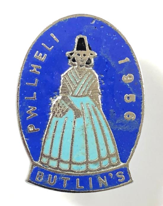 Butlins 1956 Pwllheli holiday camp Welsh lady badge