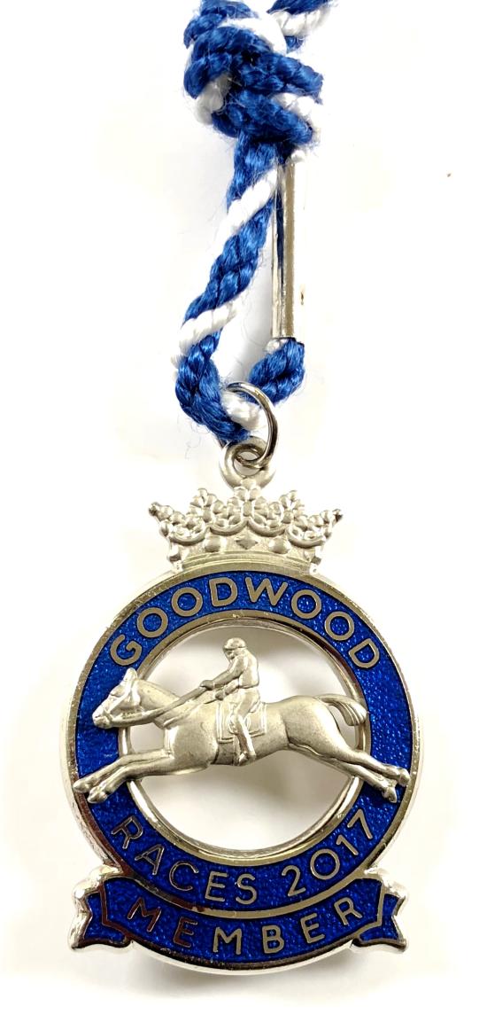 2017 Goodwood Racecourse horse racing club member badge