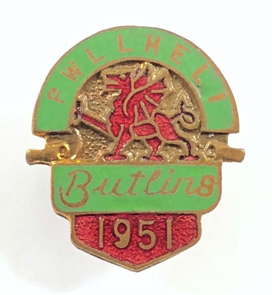Butlins 1951 Pwllheli holiday camp Welsh dragon badge