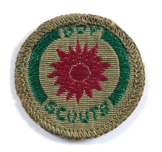 Boy Scouts Naturalist / Stalker proficiency khaki cloth badge brown back