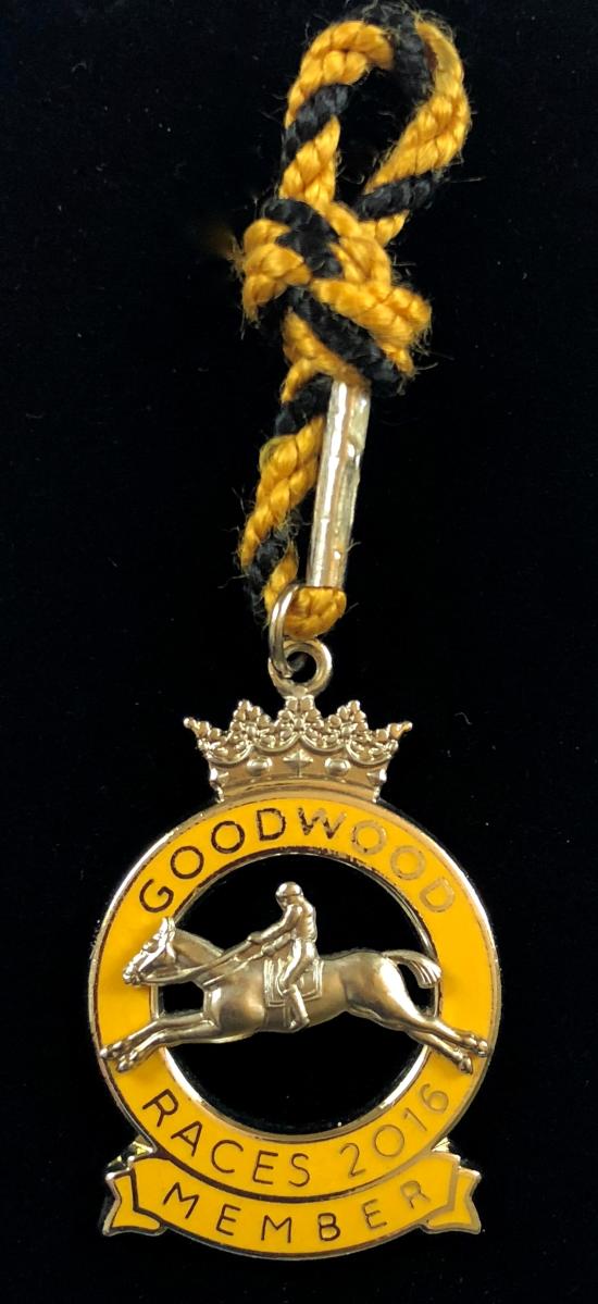 2016 Goodwood Racecourse horse racing club member badge