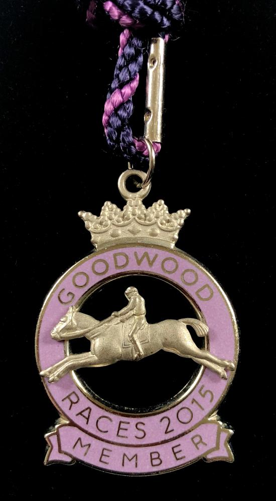 2015 Goodwood Racecourse horse racing club member badge