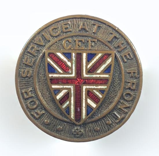 WW1 Canadian Expeditionary Force CEF For Services At The Front Badge