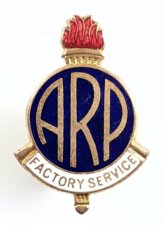 WW2 Industrial ARP Factory Service air raid precautions badge