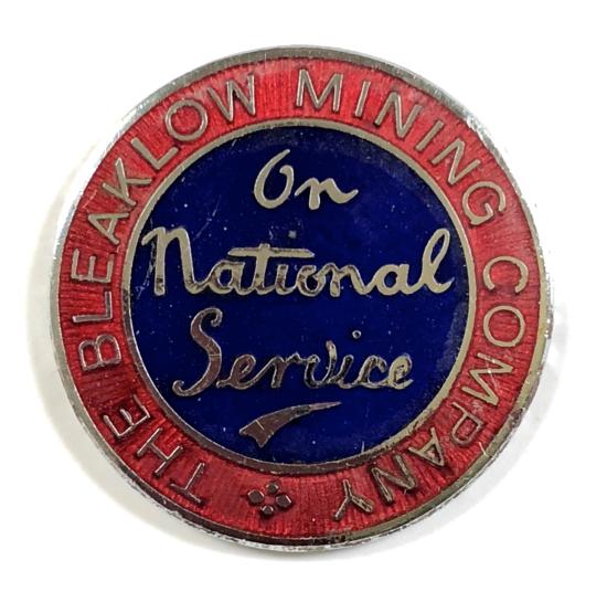 WW2 The Bleaklow Mining Company on national service badge FITTINGS REMOVED