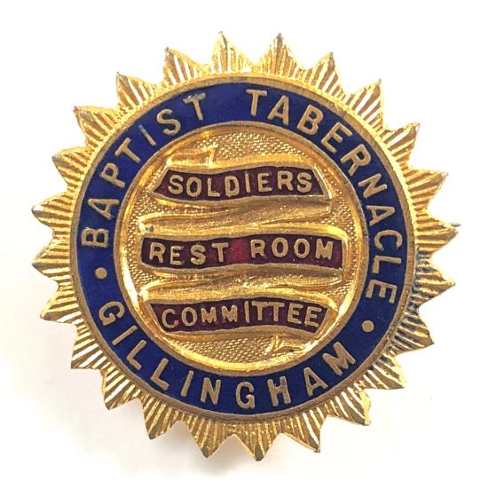 WW1 Baptist Tabernacle Gillingham Soldiers Rest Room Committee badge