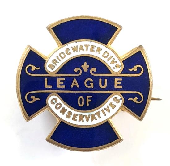 League of Bridgwater Division Conservatives political badge Somerset