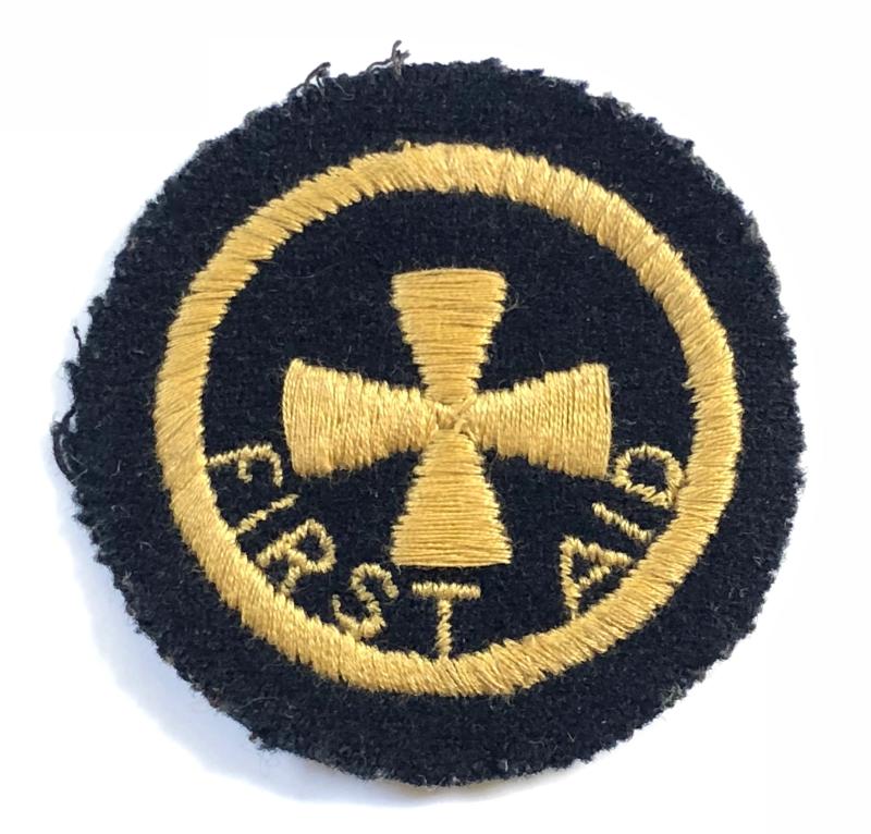 Civil Defence Corps First Aid cloth uniform sleeve badge