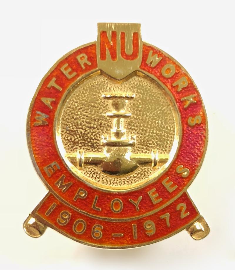 National Union of Water Works Employees NUWWE 1972 silver badge