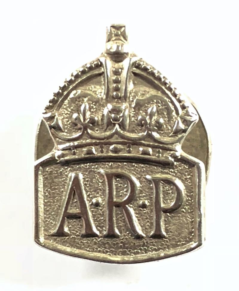 Air Raid Precautions 1939 silver miniature ARP badge by H C Freeman Ltd