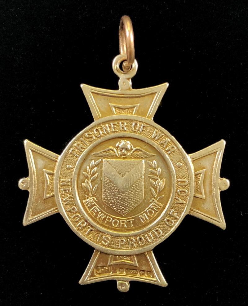 WW1 Newport Monmouthshire Prisoner Of War gold tribute medal