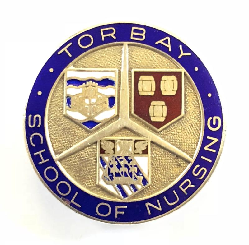 Torbay School of Nursing 1980 silver hospital badge