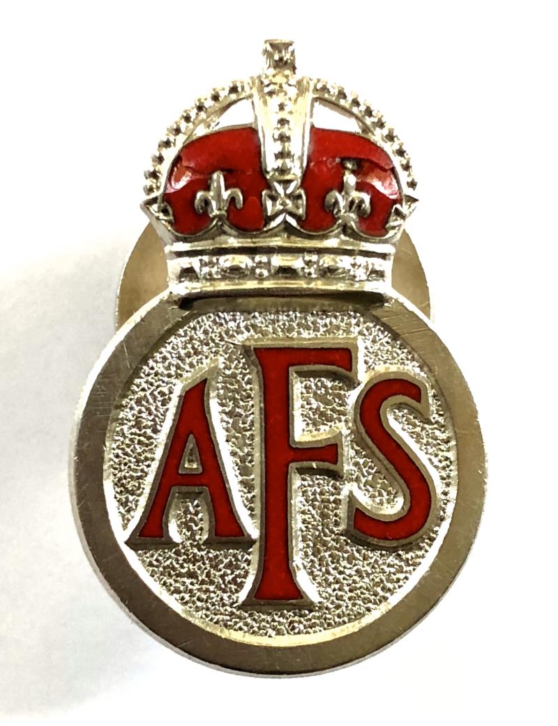 WW2 Auxiliary Fire Service first issue silver AFS numbered badge