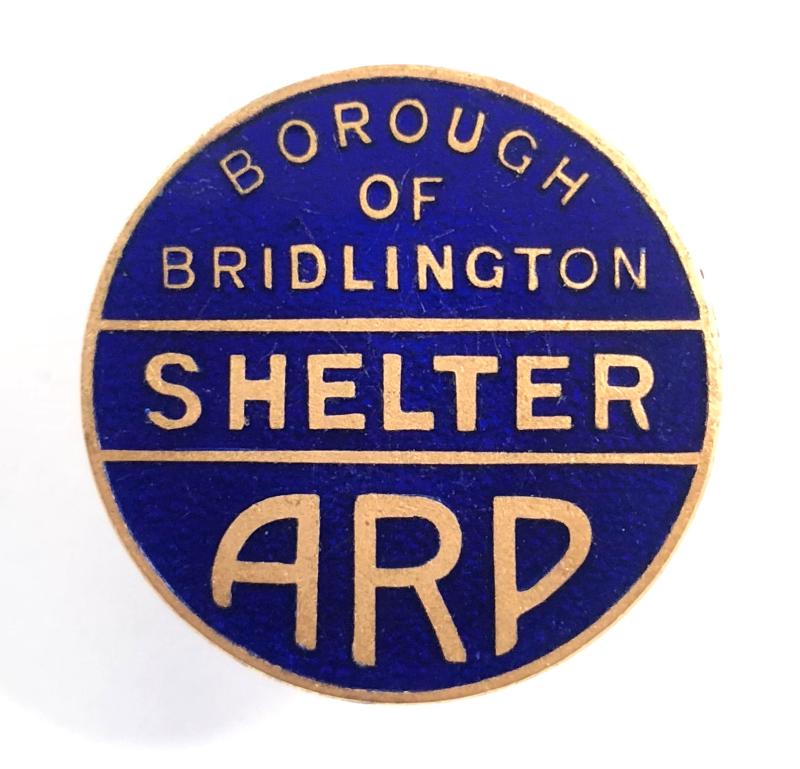 WW2 Borough of Bridlington ARP Shelter badge East Riding of Yorkshire