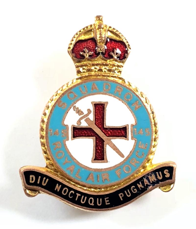 RAF No 145 Battle of Britain Squadron Royal Air Force badge circa 1940s