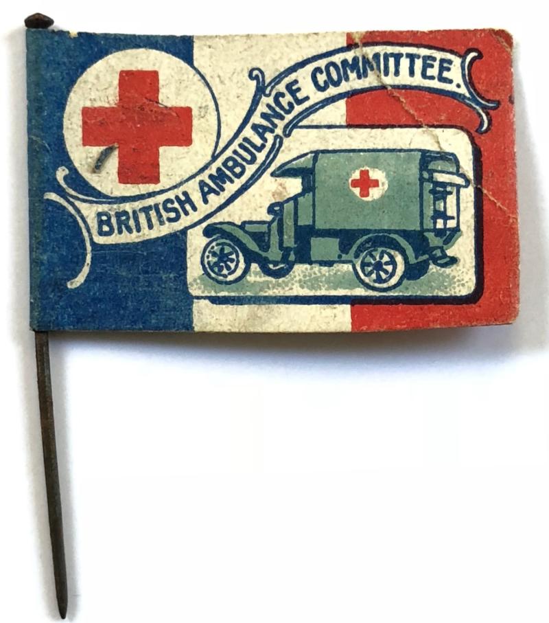 WW1 British Ambulance Committee fundraising flag day badge