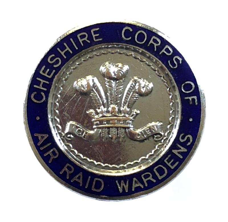 WW2 Cheshire Corps of Air Raid Wardens ARP badge