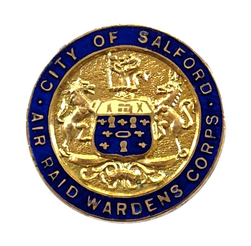 WW2 City of Salford Air Raid Wardens Corps ARP badge