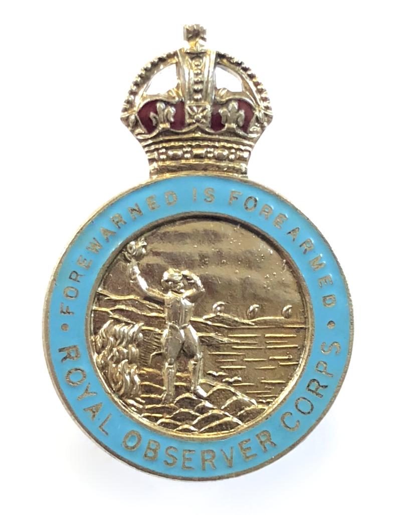 WW2 Royal Observer Corps qualification cap badge