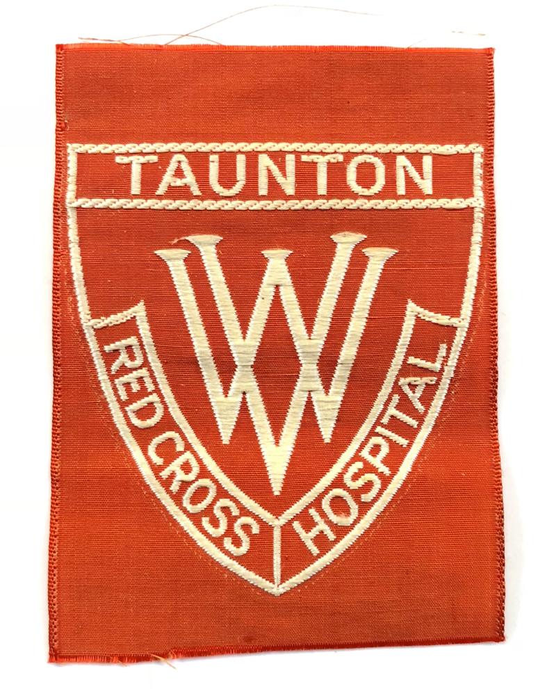 Red Cross Hospital Taunton Volunteer War Workers silk ribbon cloth badge