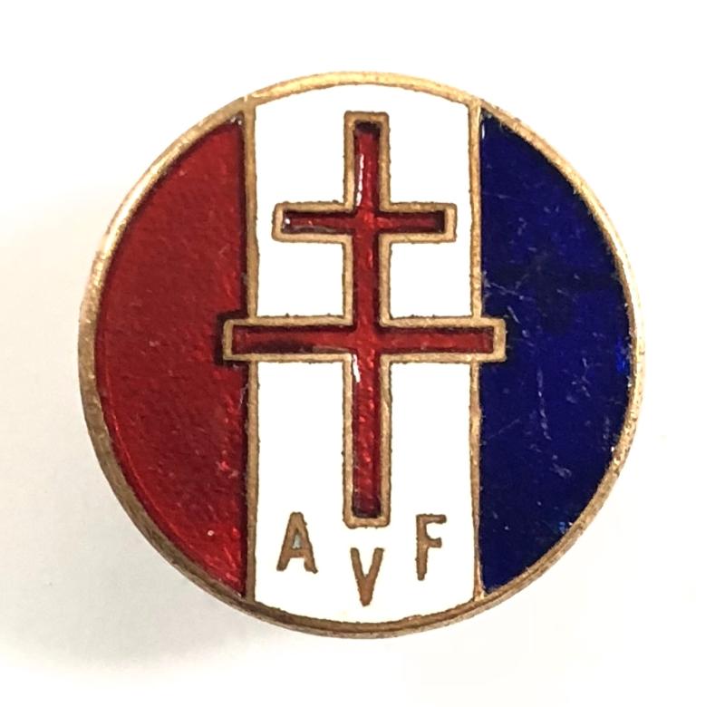 WW2 Free French 'Amis des Voluntaires Francais' AVF supporters badge