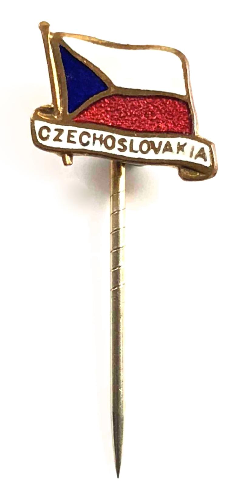 Czechoslovakia National Flag supporters pin badge by H.W.Miller