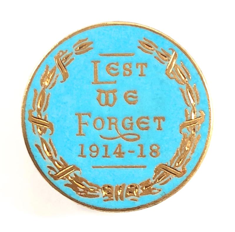 Lest We Forget 1914 - 1918 association lapel badge