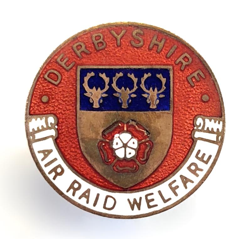 WW2 Derbyshire air raid welfare rest centre home front badge
