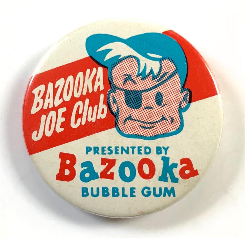 Bazooka Joe Bubble Gum Club tin button badge
