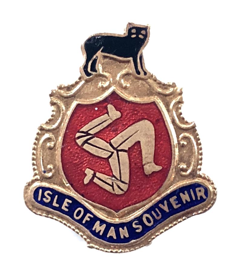Isle of Man Triskelion Manx Cat souvenir badge