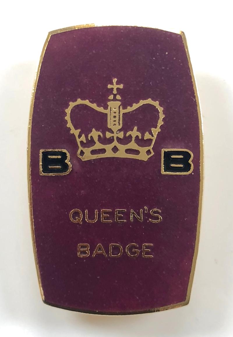 Boys Brigade The Queens Badge 1968 to 1984 enamel award