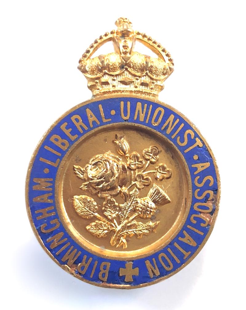 Birmingham Liberal Unionist Association badge 1886 to 1912
