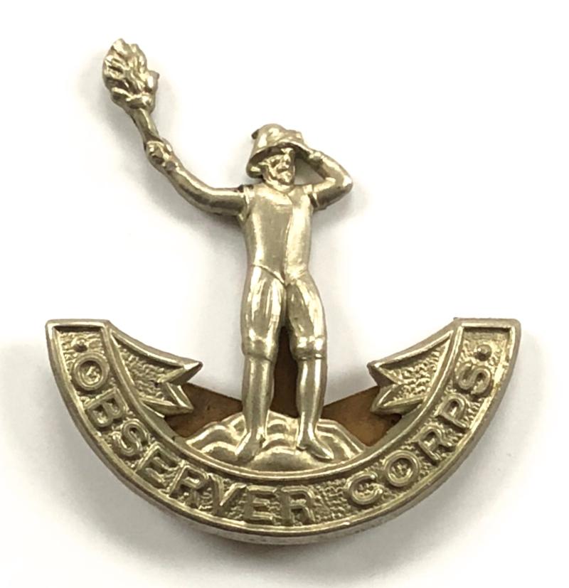 Observer Corps white metal cap badge
