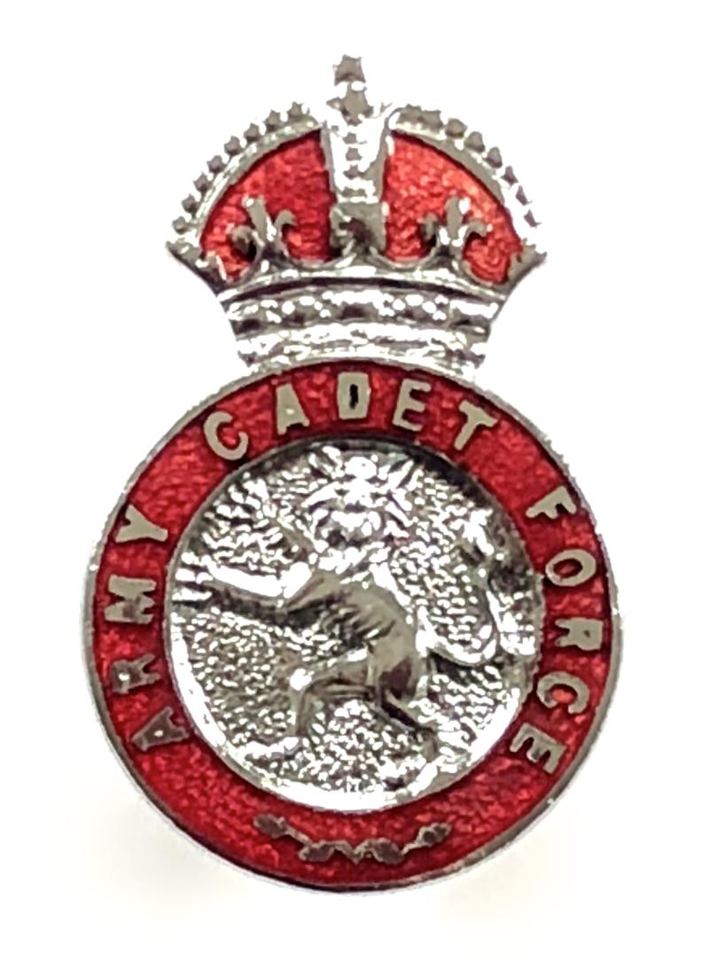Army Cadet Force chrome and enamal lapel badge circa 1940s