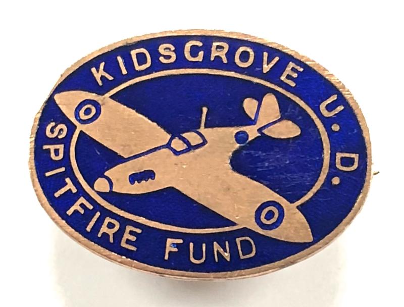 WW2 Kidsgrove Spitfire Fund badge Newcastle-under-Lyme Staffordshire