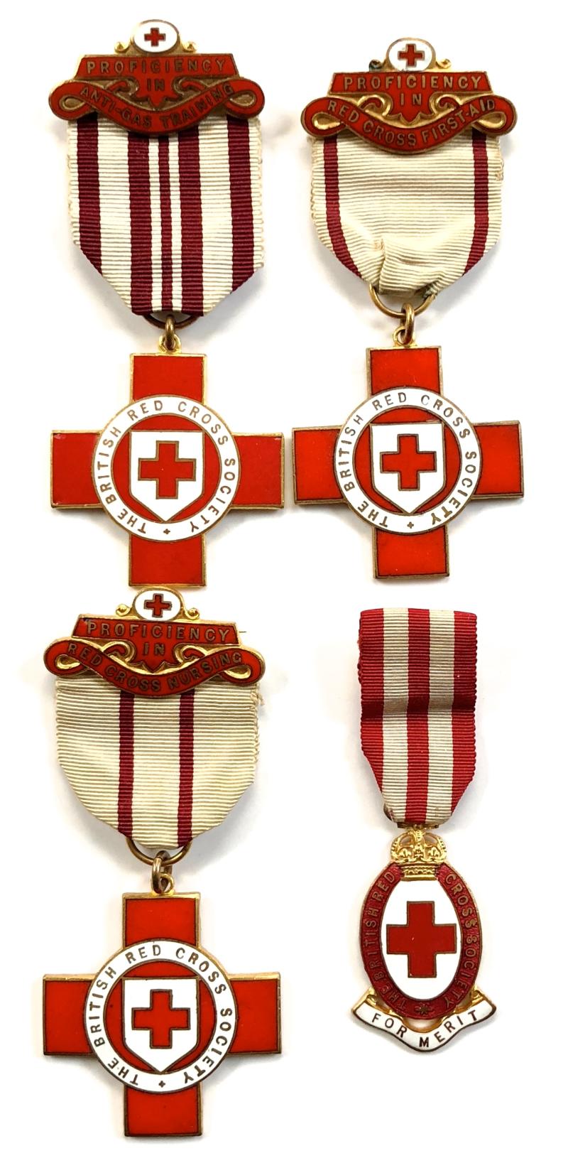 British Red Cross Society Anti Gas Training group of four home front medals