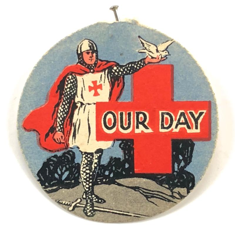 WW1 British Red Cross Society's 'Our Day' fundraising paper flag badge