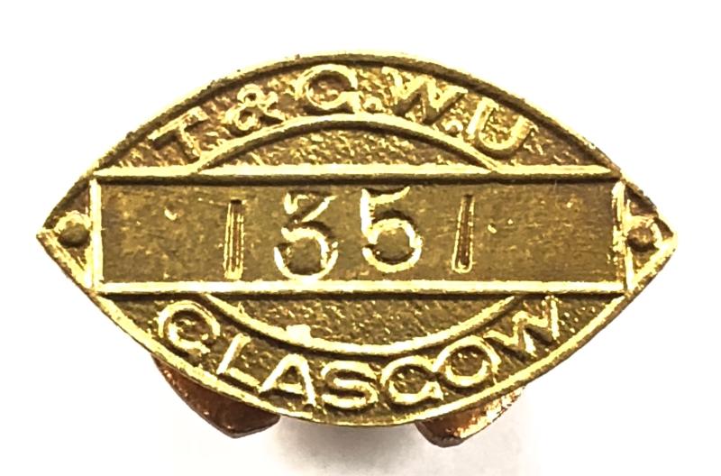 Scottish Transport & General Workers Union Glasgow Dock 3rd Quarter badge