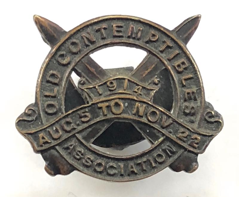Old Contemptibles Association 1914 Aug 5 To Nov 22 chums badge