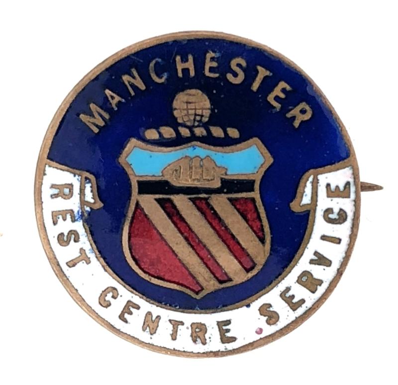 WW2 Manchester Rest Centre Service air raid welfare  badge