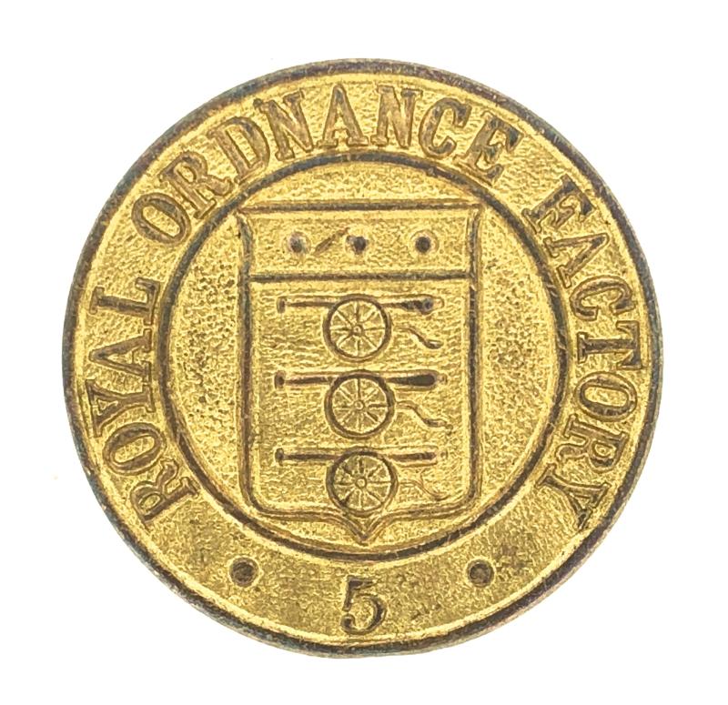 WW2 Royal Ordnance Factory 5 munition factory workers badge