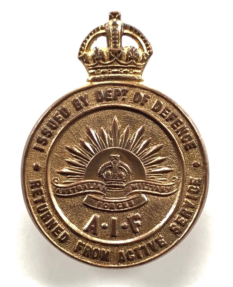 WW1 Australian Imperial Force AIF Returned from Active Service badge